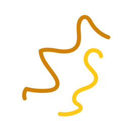Brown yellow squiggly lines decorative 