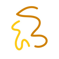 Naklejka premium Brown yellow squiggly lines decorative 