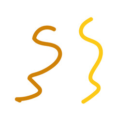 Brown yellow squiggly lines decorative 