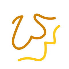 Brown yellow squiggly lines decorative 