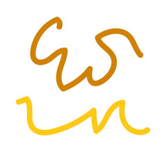 Brown yellow squiggly lines decorative 