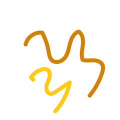 Brown yellow squiggly lines decorative 