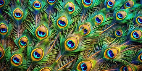 Vibrant peacock feathers creating a stunning background, peacock, feathers, colorful, background, exotic, beautiful, pattern