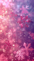 Cute Pink Gradient Snowflakes