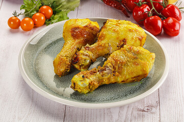 Roasted Chicken leg drumsticks with curry sauce