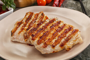 Tasty grilled pork meat steak