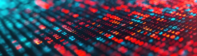 Data encryption process, holographic visualization, advanced cybersecurity.copy space for text, focus cover all odject, deep dept of field