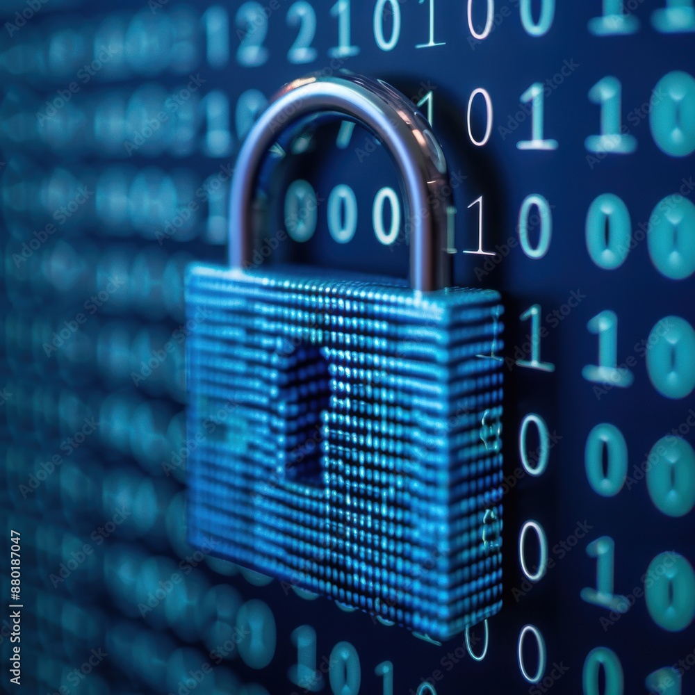 Aufkleber holographic security protocols, advanced network protection, virtual environment.copy space for text