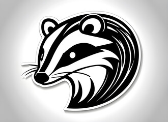Naklejka premium badger generative ai