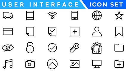 Mega set of ui ux icons, user interface icon set collection