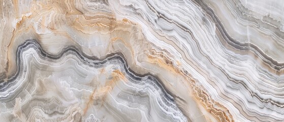 Panoramic close-up, high detail scan of layered marble texture, Generative AI