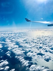 airplane in the clouds