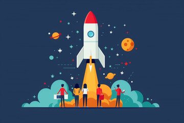 Startup and Business Plan: Flat Design Concept for Product or Service Launch