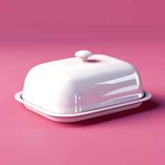 a white butter dish with a lid