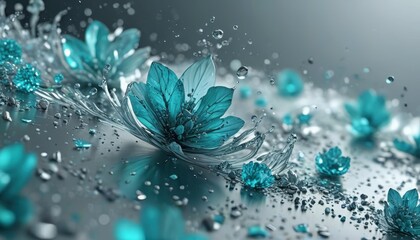 Naklejka premium Abstract Water Flower.