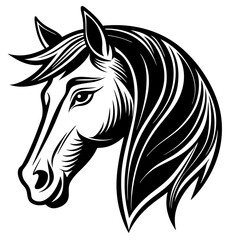 A Minimalist Horse Head Profile Vector Design and illustration