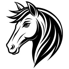 Minimalist Horse Head Profile Vector Design and illustration