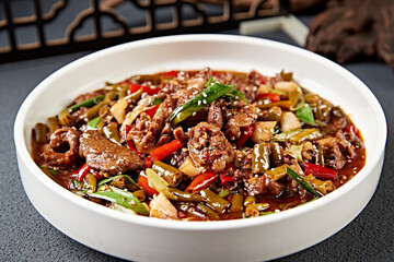 Sichuan,,Hunan,chopped,pepper,,pickled,pepper,,three,kinds,of,pork,liver,,waist,flower,,sand,liver