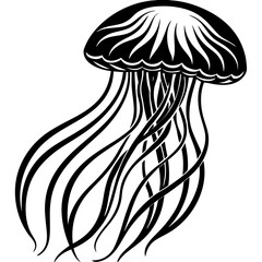 Simple Elegant Jellyfish Vector Design and illustration