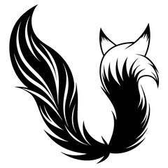 Simple Stylized Fox Tail Vector Design and illustration