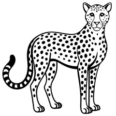 Minimalist Cheetah With Sleek Body 2 Vector Design and illustration