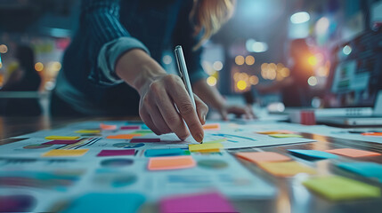 Obraz premium Business people planning strategy copy space . Generative AI