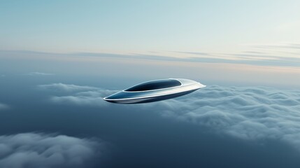 Obraz premium Starship with cutting-edge architecture, floating serenely in the vacuum, highlighting advanced engineering and futuristic design