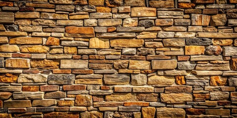 Obraz premium Rugged and rustic stone wall texture, rough, textured, aged, weathered, masonry, ancient, architecture, background, granite
