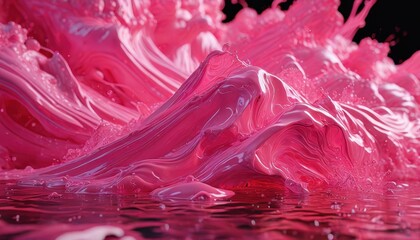 Abstract Pink Liquid Splash.