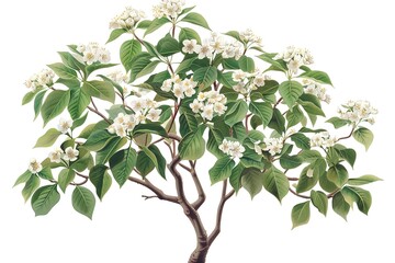 Big bush of bougainvillea with on isolated white background with copy space and clipping path.