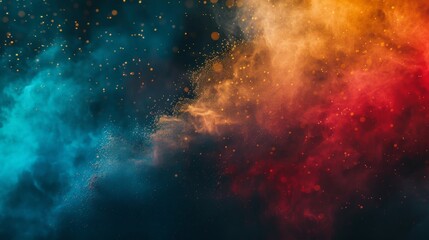 Obraz premium Abstract Colorful Smoke and Glitter