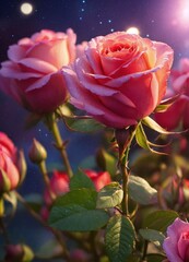 Obraz premium pink rose in the garden