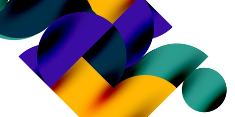 Shadow effect shiny circles and round triangles geometric modern art. Vector Illustration For Wallpaper, Banner, Background, Card, Book Illustration, landing page