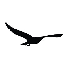 Flying Bird Silhouette Icon vector