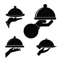 Fototapeta premium Food Serving Icon illustration design