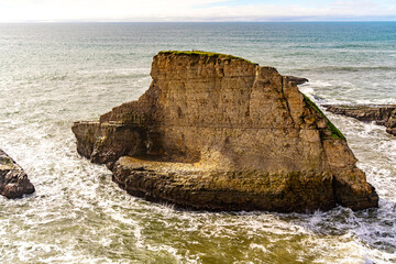 Shark Fin Cove. Hidden beach in California.