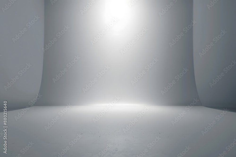 Poster abstract empty white and gray gradient soft light background of studio room for art work design.
