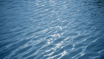 Calm water ripples gently in the sunlight, reflecting a bright blue hue