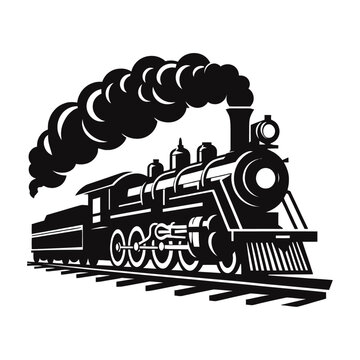 recommend clip art: steam train silhouette vector