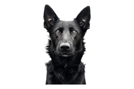 Black dog isolated on transparent background
