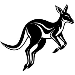 A clean abstract kangaroo in mid jump Vector Design and illustration