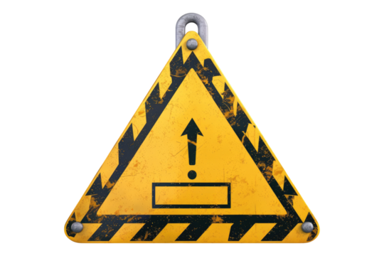 caution warning sign isolated on transparent background