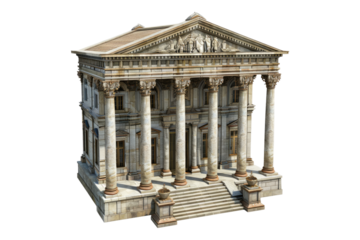 Court house isolated on transparent background