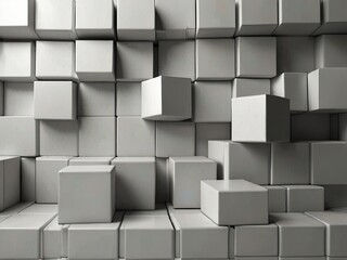 Random shifted white cube boxes block background wallp