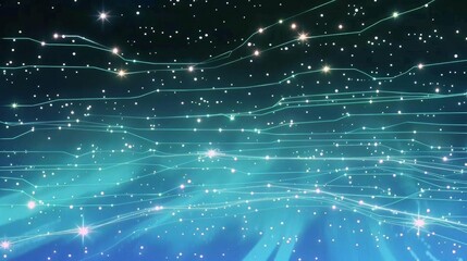 Obraz premium Elegant abstract LED background with a grid pattern in shades of blue, connected by silver dots and lines