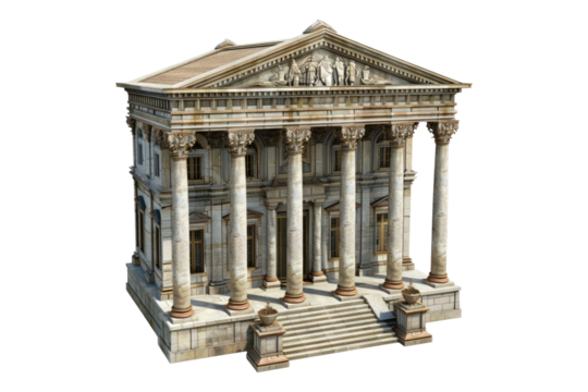 Court house isolated on transparent background