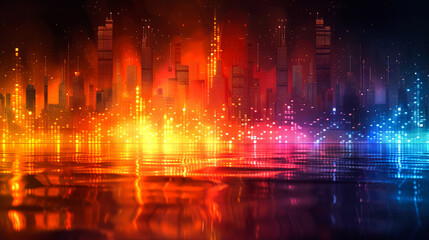 Fototapeta premium background digital equalizer for music full color