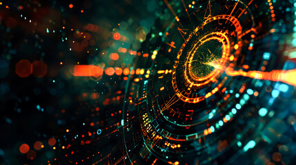 Obraz premium background digital eyes of AI or robot for cyber security