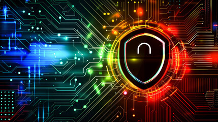 Obraz premium background digital eyes of AI or robot for cyber security