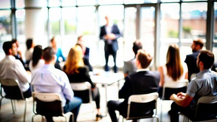 Corporate Workshop Blur: A corporate workshop environment with interactive sessions and participants, softly blurred to emphasize engagement and learning.
